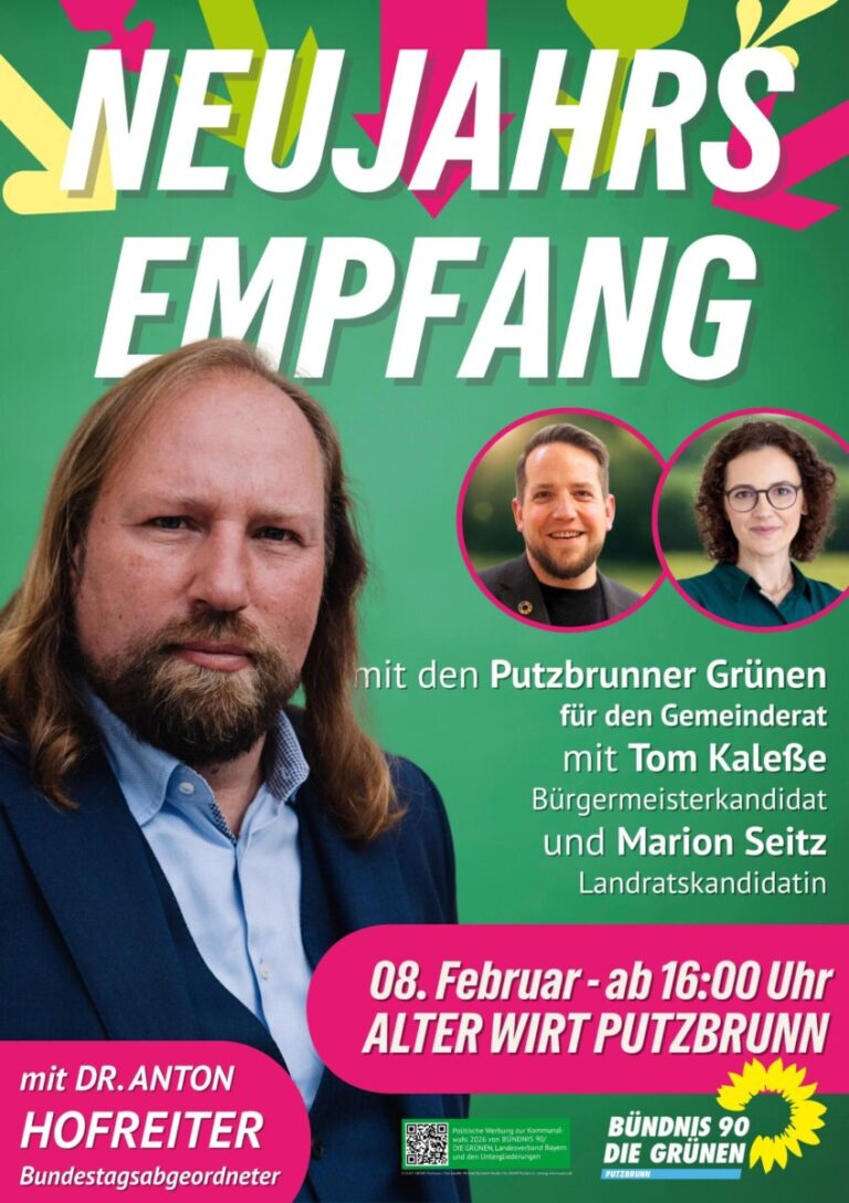 Neujahrsempfang mit  Anton Hofreiter, Tom Kaleße, Marion Seitz und den Putzbrunner Grünen
